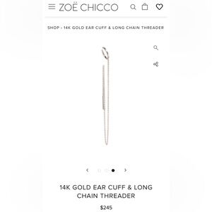 Zoe Chicco 14K white gold ear cuff with threader.  Never worn.